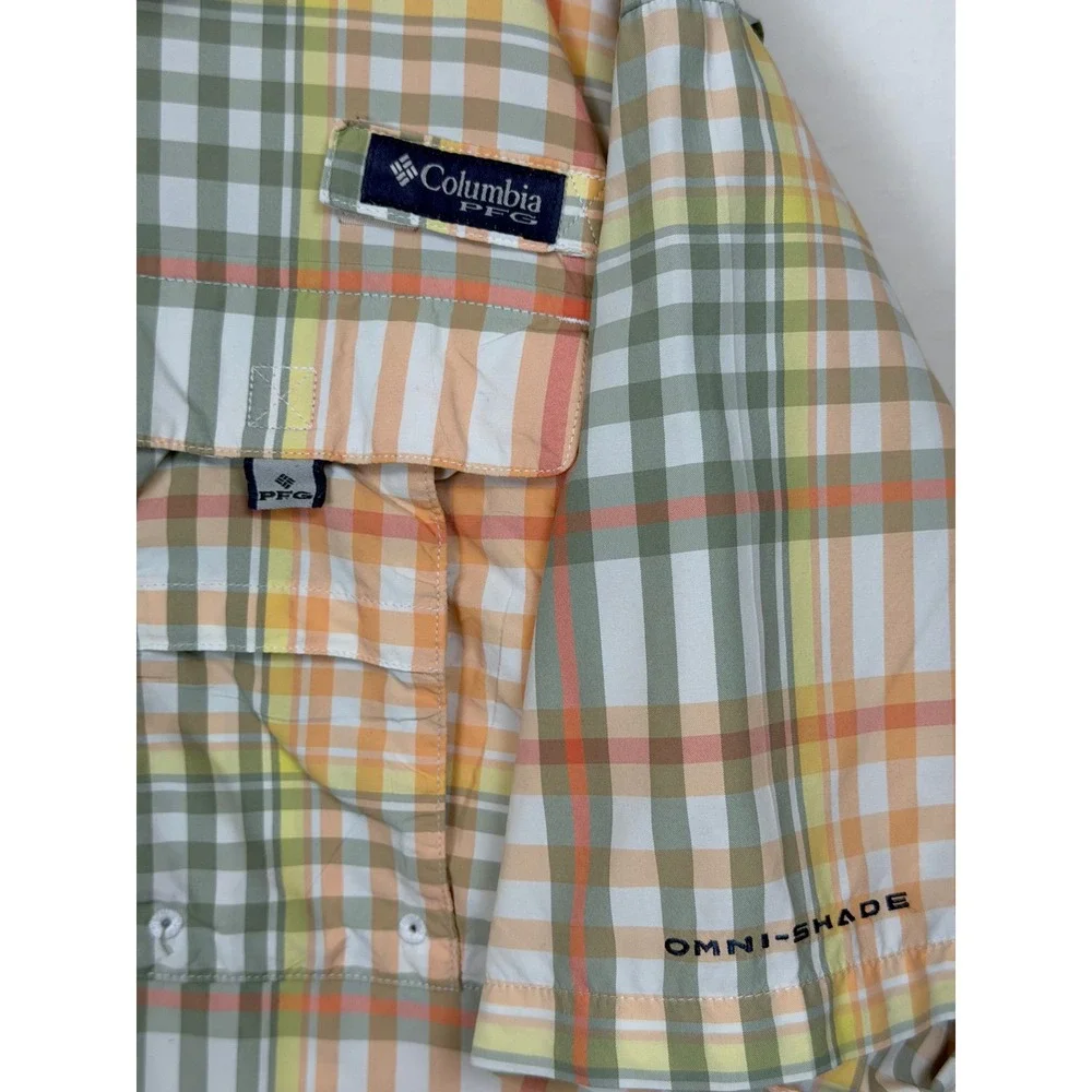 Columbia PFG Super‎ Bahama Men's Shirt XL Plaid Outdoor Lightweight Fishing